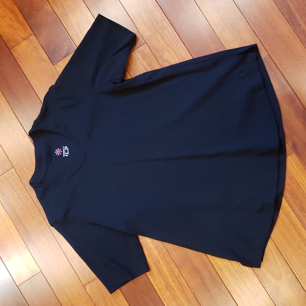 Women's size XL short sleeve black shirt. Modest v neck